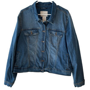 Social Standard by Sanctuary Denim Jean Jacket Womens Size XXL Trucker Stretch